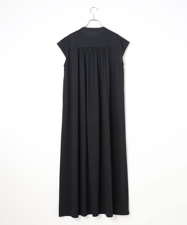 #Newans 【乾燥機可能/接触冷感】ヨークギャザーロングワンピース ブラック