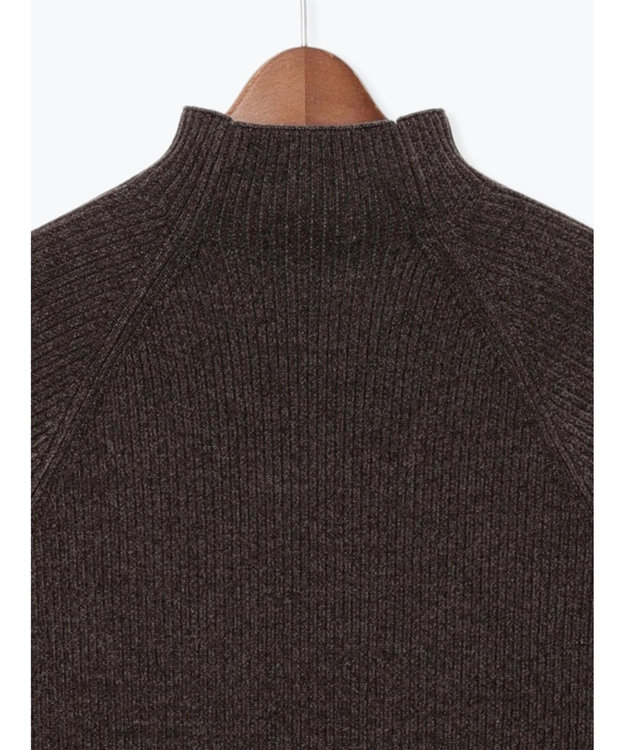 Te chichi モールリブスタンドネックニット チャコールグレー