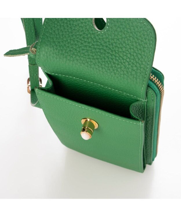 UNBILLION ペルケ perche / ジェムストーンモバイルウォレットショルダー グリーン