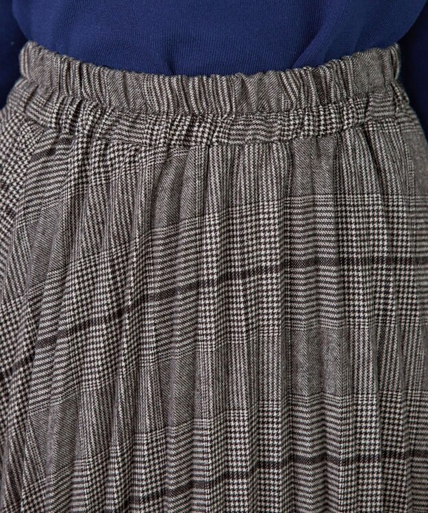 Tiaclasse 【安田美沙子さん着用】チェックプリーツスカート ベージュ