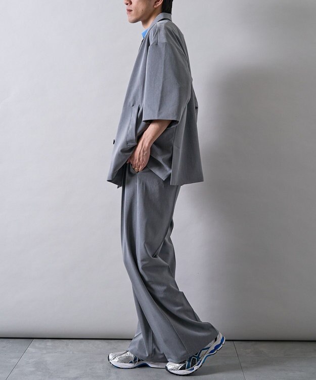 CRAFT STANDARD BOUTIQUE 半袖ダブルテーラードセットアップ Charcoal Gray