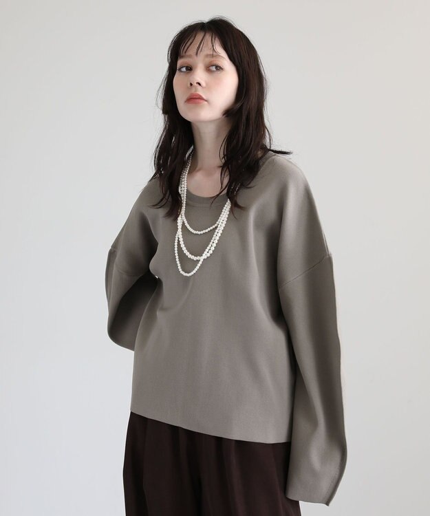 Green Parks ・ＥＬＥＮＣＡＲＥ　ＤＵＥ　２ｗａｙニットプルオーバー Gray Beige