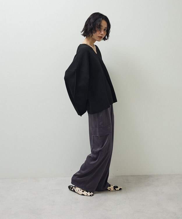 Green Parks ・ＥＬＥＮＣＡＲＥ　ＤＵＥ　２ｗａｙニットプルオーバー Black