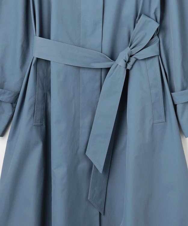 自由区 S コットンナイロンバルカラー コート ブルー