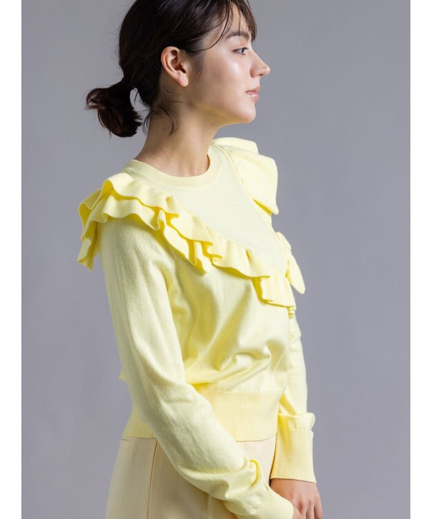 Te chichi 【Atelier Bonheur】イレギュラーフリルニットプルオーバー《2025winter catalog item》 イエロー