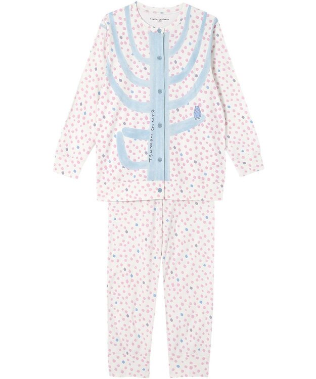 tsumori chisato SLEEP ツモリチサト パジャマ 長袖 長ズボン ルームウェア 綿100%(本体) 肌側起毛 スムース素材 上下セット 前開き tsumori chisato SLEEP UDW443 /ワコール アイボリー