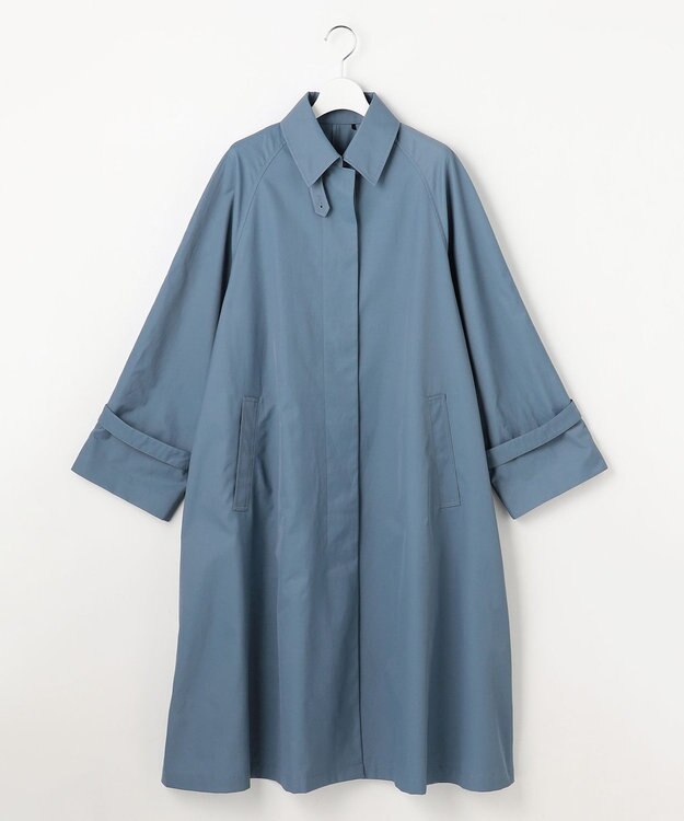 自由区 S コットンナイロンバルカラー コート ブルー