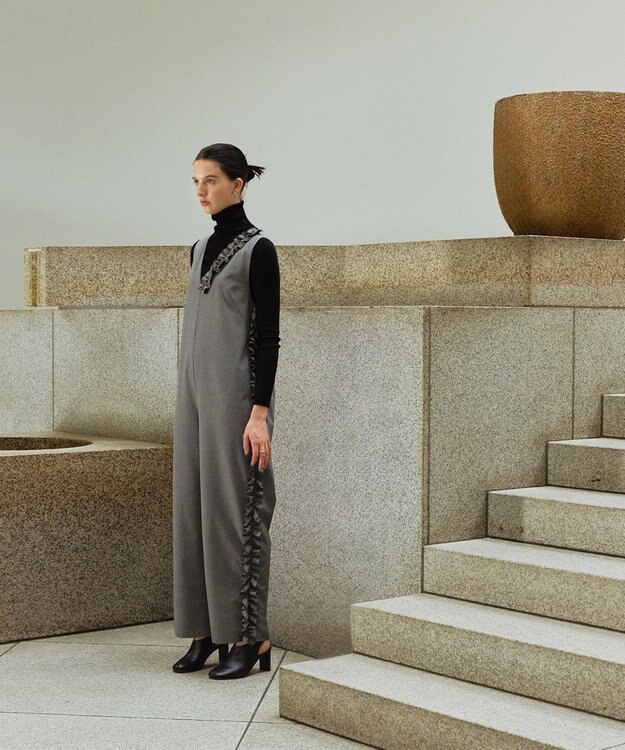 #Newans 【洗濯機可能/ストレッチ】ホイップクリームオールインワン グレー