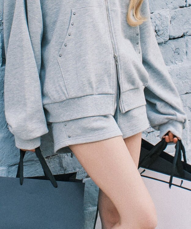 WEGO スタッズマイクロショートパンツ グレー