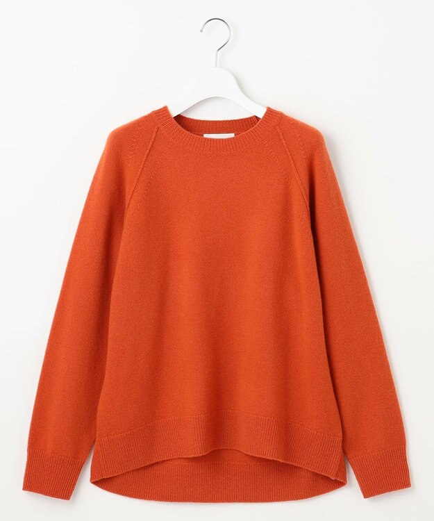 自由区 L ウールカシミヤブレンドラグランスリーブ ニット オレンジ