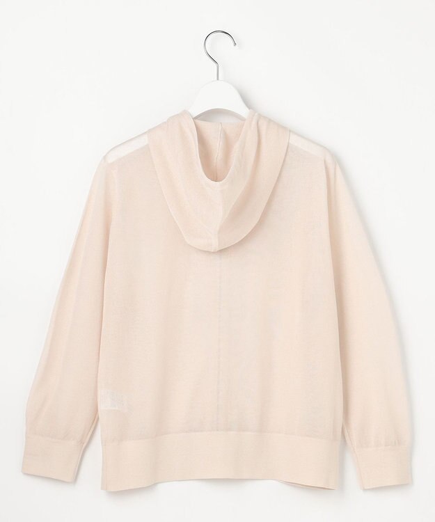 J.PRESS LADIES 【WEB限定カラーあり】SHEER LIGHT KNIT パーカー グレージュ系