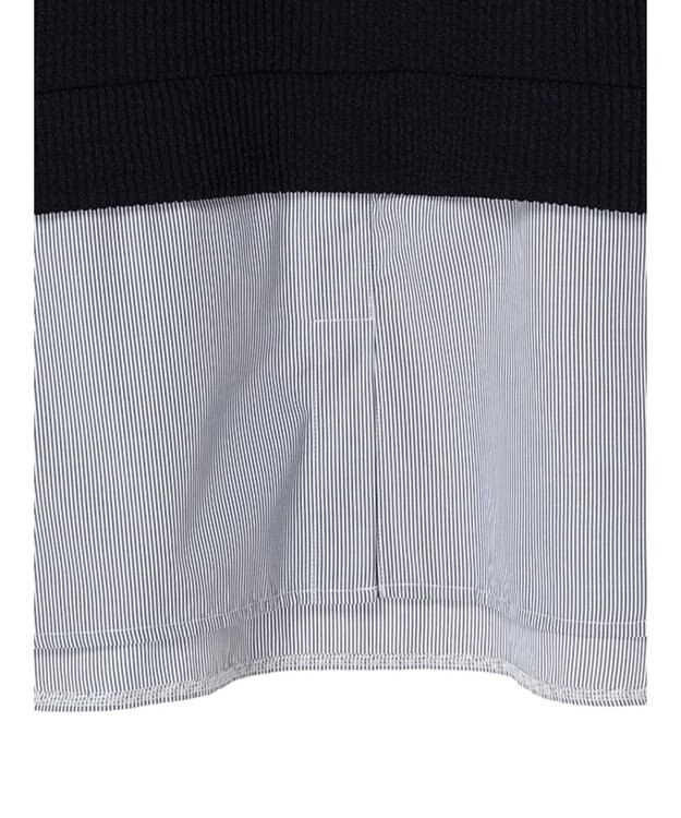 Green Parks ニットソードッキングチュニック Stripe