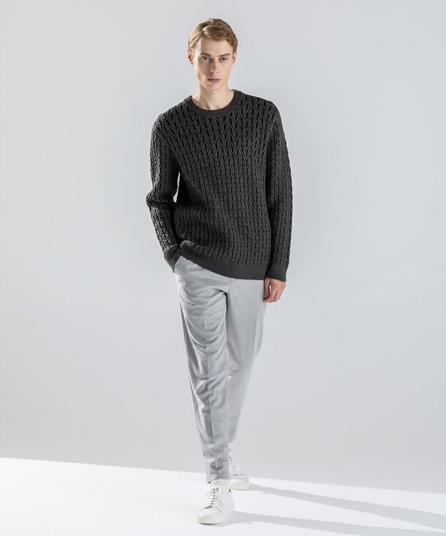 JOSEPH HOMME 【新柄】モロッカンクリスタル　クルーネックニット ダークグリーン系