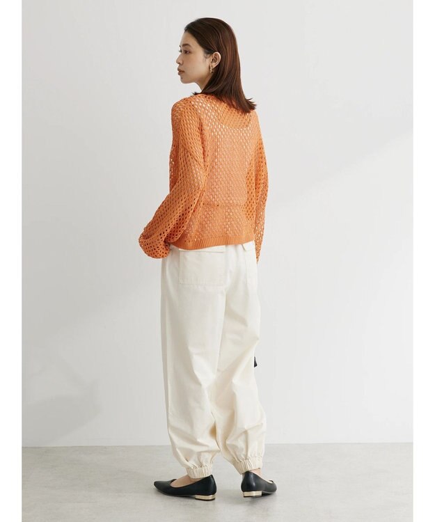 Green Parks メッシュ編みニットプルオーバー Orange
