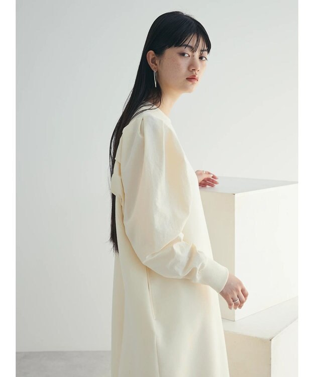 Green Parks armonia. リブ使いコクーンポンチワンピース Ivory