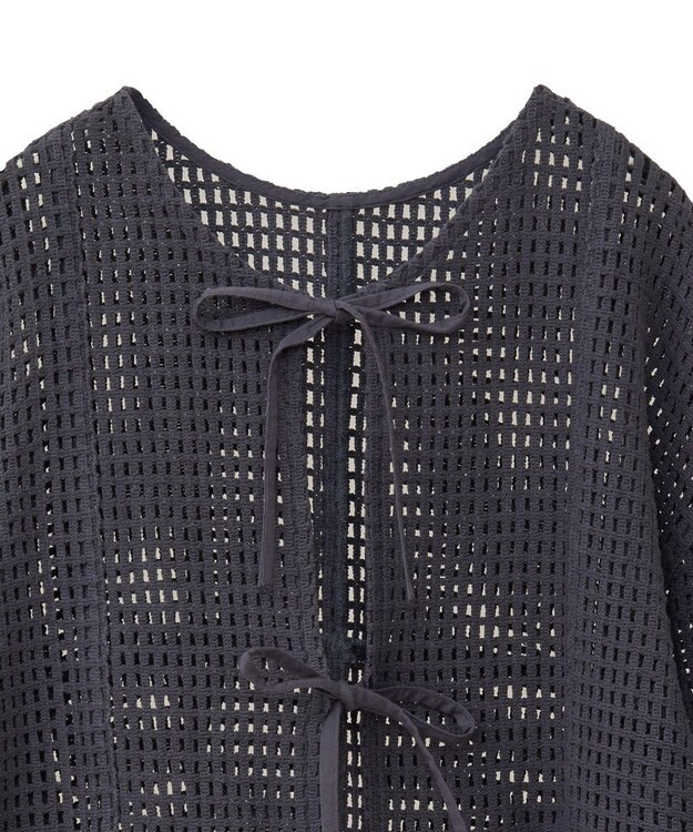 Green Parks Ｉ　前後２ｗａｙ　メッシュショート丈カーディガン Orange