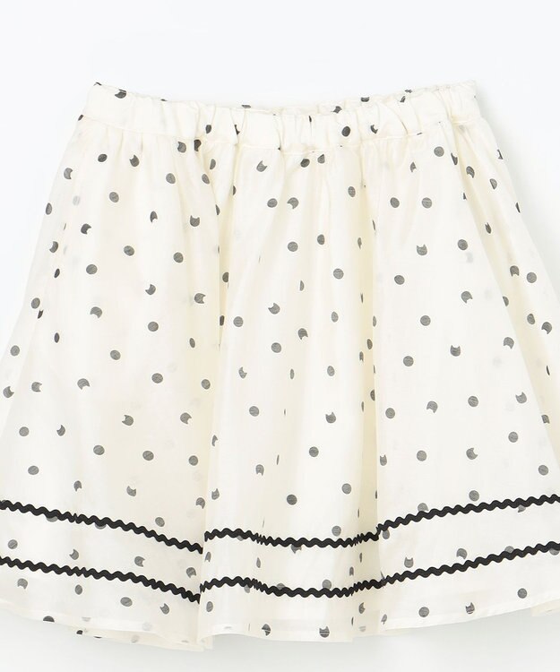 ANY KIDS ネコ×ドット スカート エクリュ