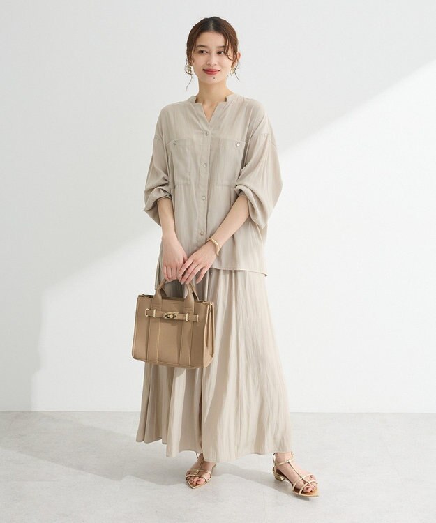 Green Parks サラフレワイドパンツ（無地） Beige