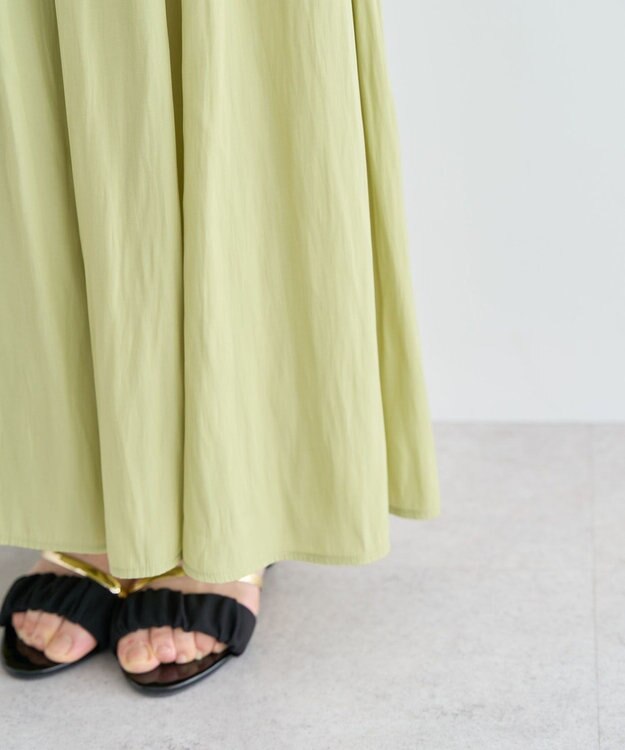 Green Parks サラフレワイドパンツ（無地） Lime Green