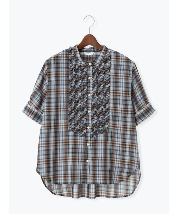 Te chichi チェックフリルブラウス《2026 SUMMER LOOK item》 ブルー