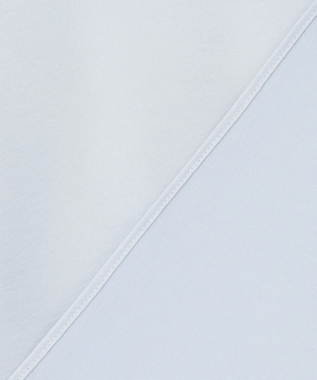 UNFILO サテン レイヤードブラウス アイスブルー