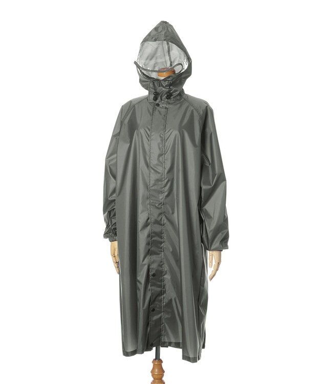 MOONBAT FLAT PURE サイクルコート 無地 自転車 リュック対応 ユニセックス 収納袋付き Mサイズ チャコールグレー