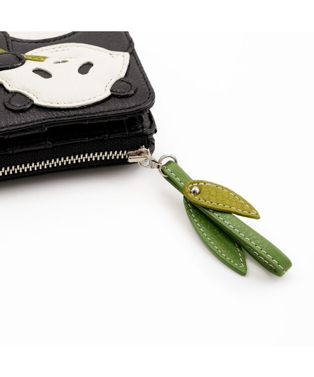 IBIZA アニマーダ　牛革　二つ折り財布（パンダ） 黒