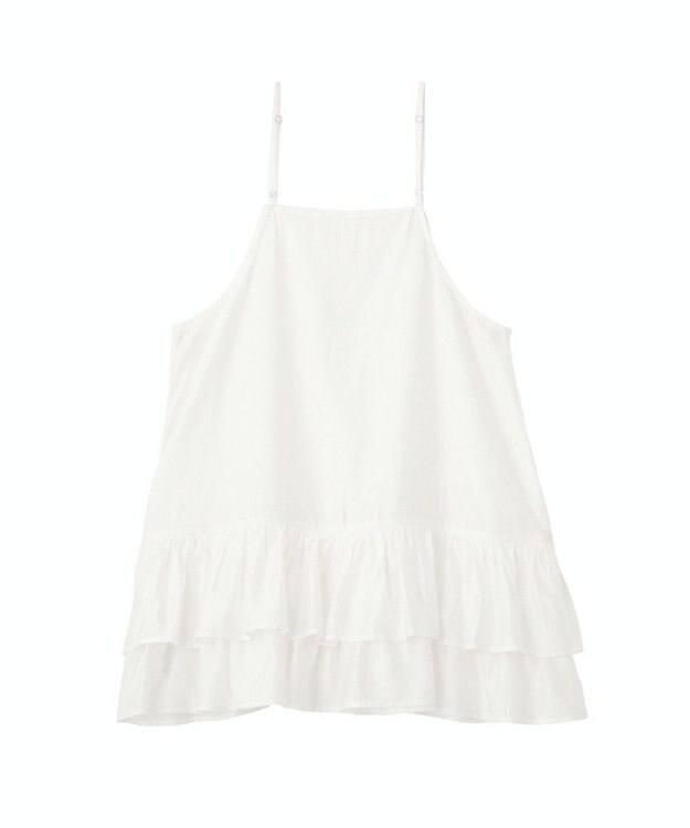 earth music&ecology ティアードフリルヘムキャミソール Off White