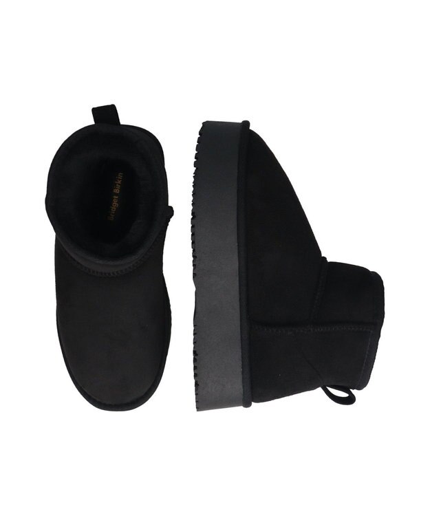 Bridget Birkin 【Bridget Birkin】スエード調ムートンブーツ ブラックスウェード