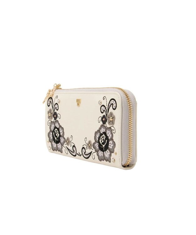 ANNA SUI ララ Lファスナー長財布 アイボリー