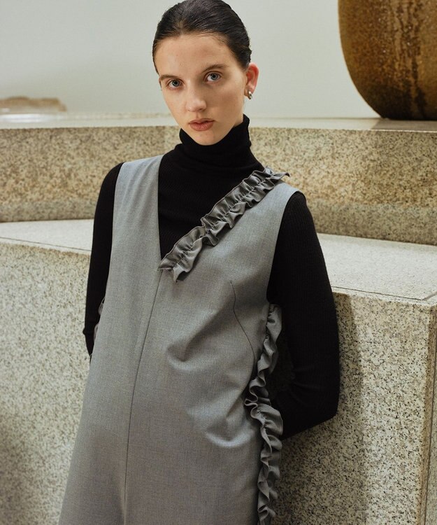 #Newans 【洗濯機可能/ストレッチ】ホイップクリームオールインワン グレー