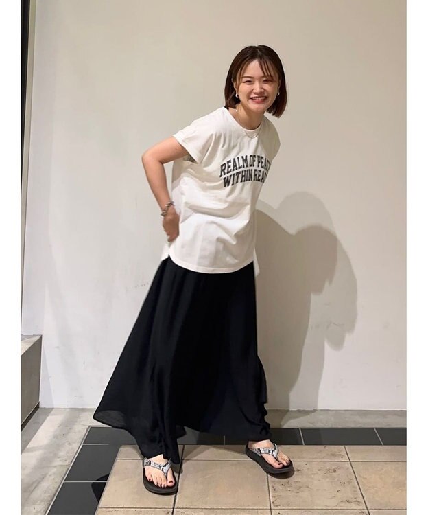 UNFILO ヴィンテージライク ギャザーパンツ ブラック