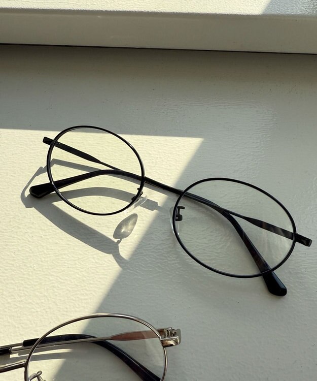 WEGO 【ユニセックス着用ITEM】オーバルメタルフレームアイウェア ブラック