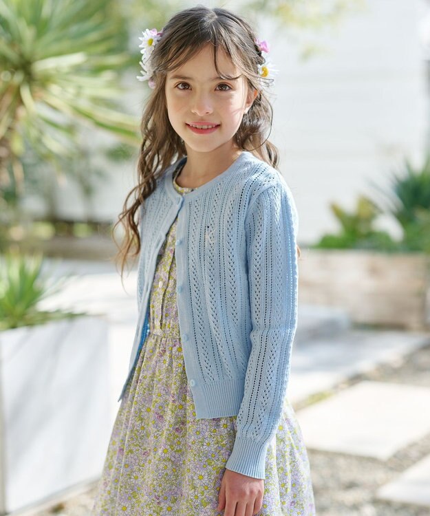 組曲 KIDS 【150-160cm】クラシック カーディガン サックスブルー系