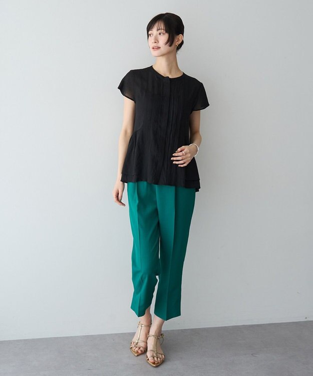 YECCA VECCA 【UVカット】サラサライージーテーパードパンツ Green