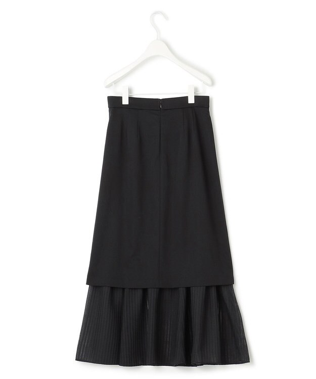 ICB L 【洗える】 カラミストライプ スカート ブラック系