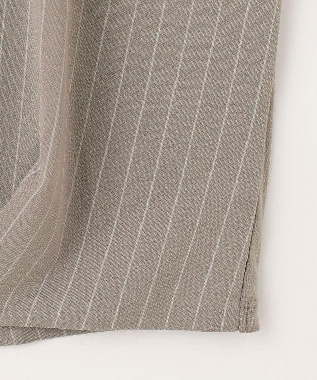 ANY カシュクールTシャツ ベージュストライプ