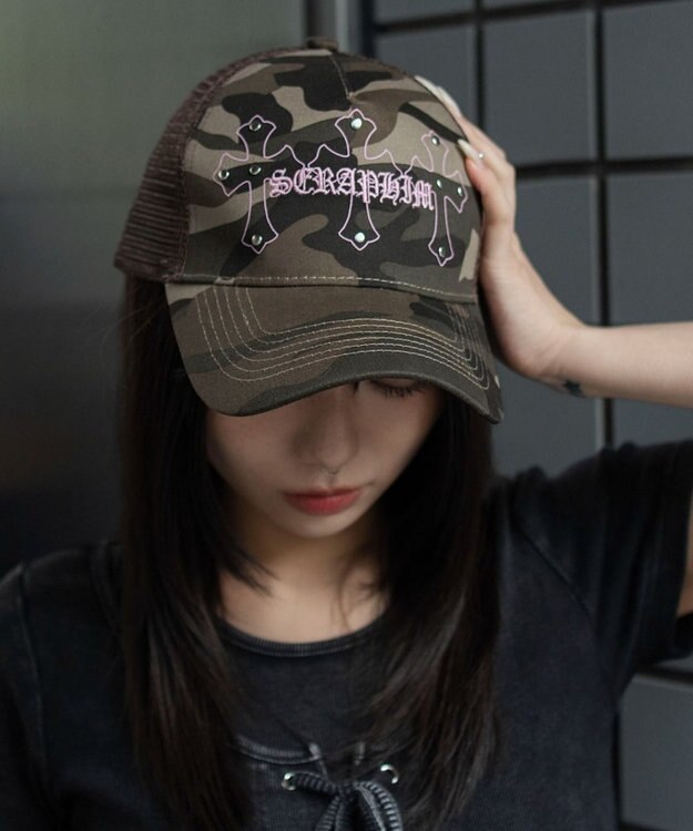 WEGO クロススタッズメッシュキャップ 柄1