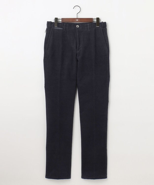 JOSEPH ABBOUD 【ウエストも伸びる！/2WAYストレッチ/暖かい/オーガニック】オーガニックコットン ウオーム パンツ ネイビー系