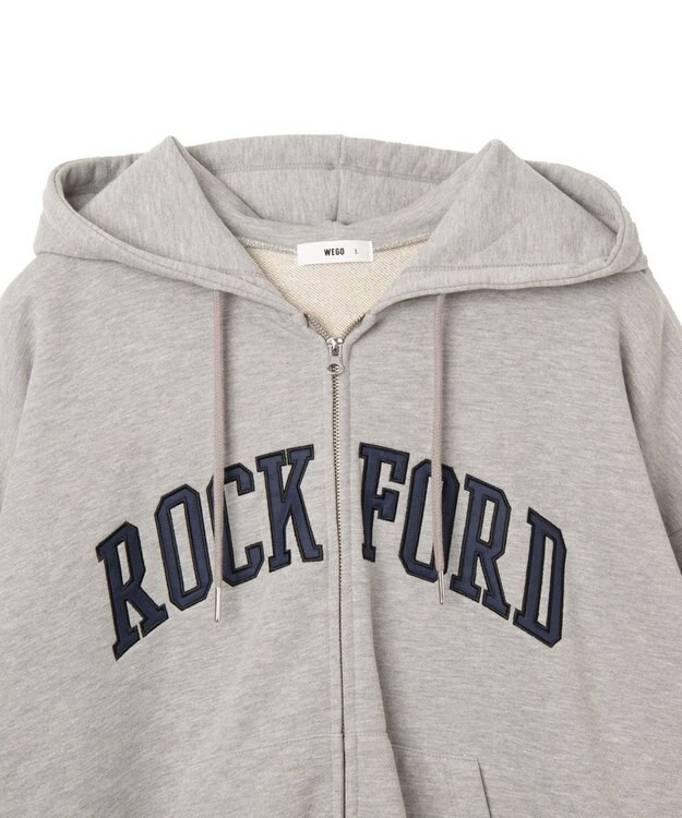 WEGO ワッペンロゴジップパーカー 杢グレー