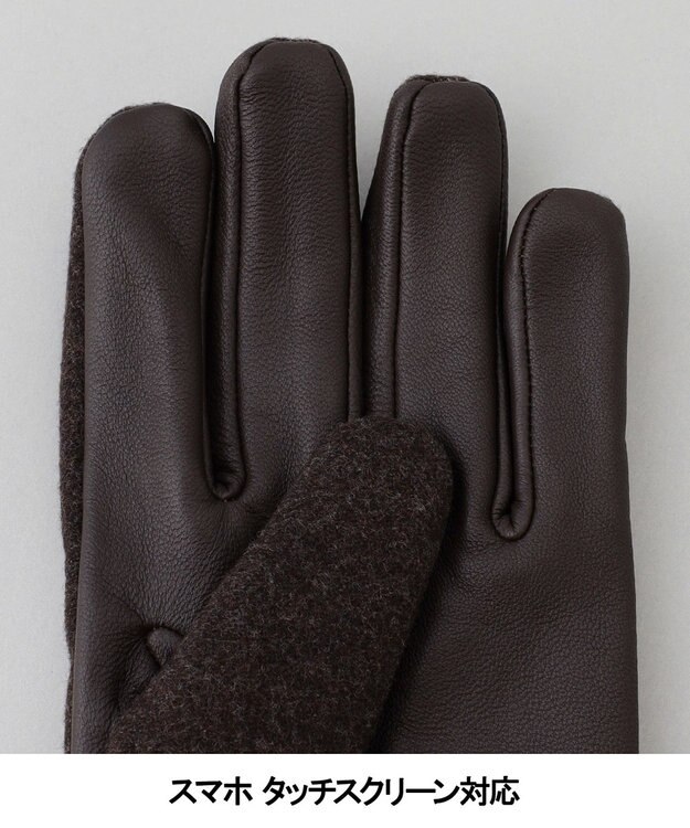 GOTAIRIKU 【スマホ対応】DRAGO/ドラゴ ウールシープレザーコンビ グローブ_無地 ベージュ系8