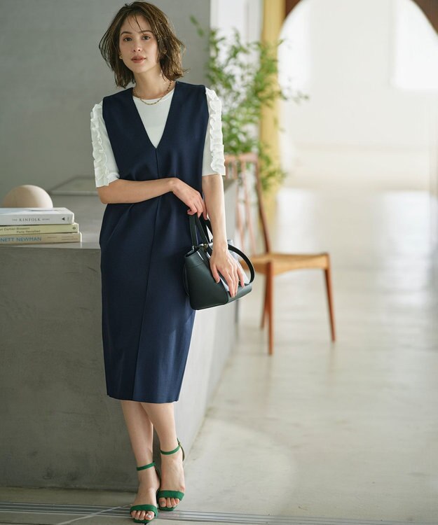 組曲 S 【2SET・WEB限定】ジャンスカ ツインセット ネイビー×オフ系