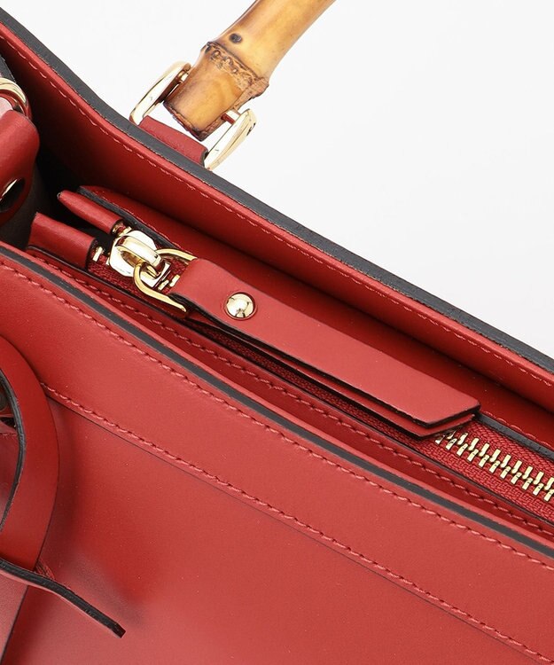 23区 【CLASSY.12月号掲載】RAFFINATA バンブー トートバッグ レッド系