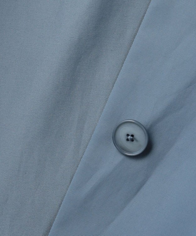 自由区 S コットンナイロンバルカラー コート ブルー