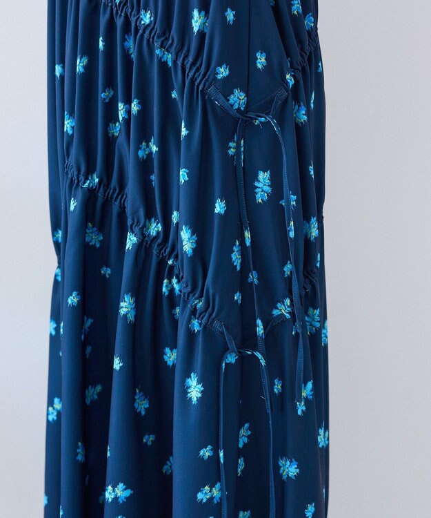CRAFT STANDARD BOUTIQUE ボタニカルプリントデザインスカート Navy
