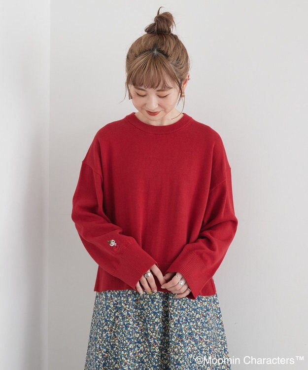 AMERICAN HOLIC Moomin 袖刺繍ニットプルオーバー Terracotta