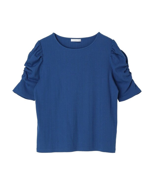 Green Parks リブ肩デザイン５分袖プルオーバー Black