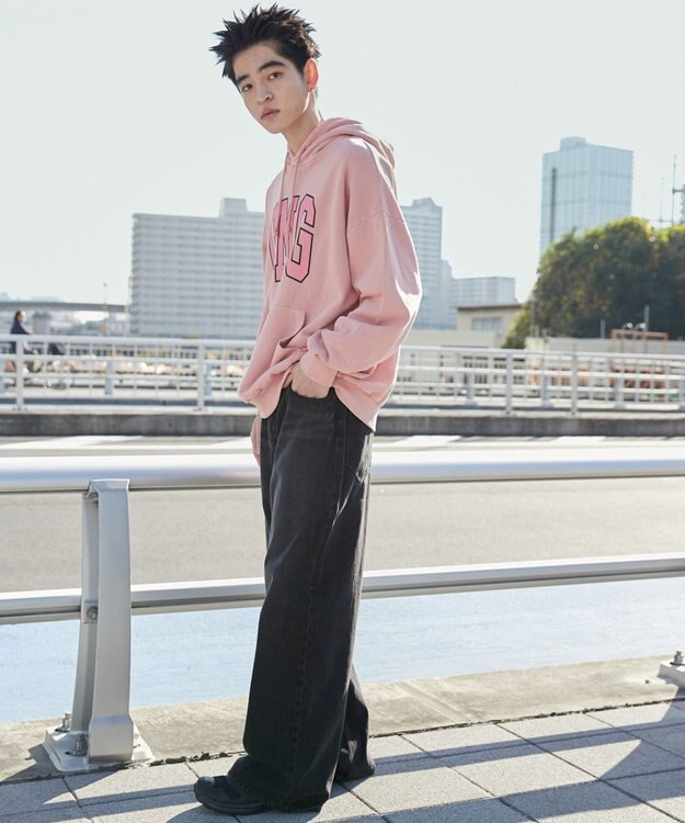 WEGO 【ユニセックス着用ITEM】ピグメントOMGプルパーカー ピンク