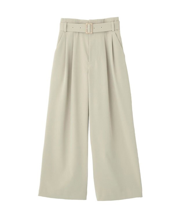 CRAFT STANDARD BOUTIQUE ハイウェストベルトワイドパンツ Light Beige