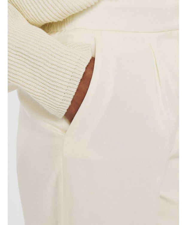 JOSEPH ソフトコットンシルク　ワイドトラウザーズ Ivory